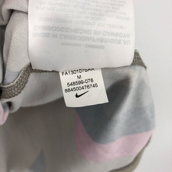 Nike Dri Fit Slim Fit Tank Top Womens M Pink Gray Geometric Racerback Padded - Picture 11 of 12